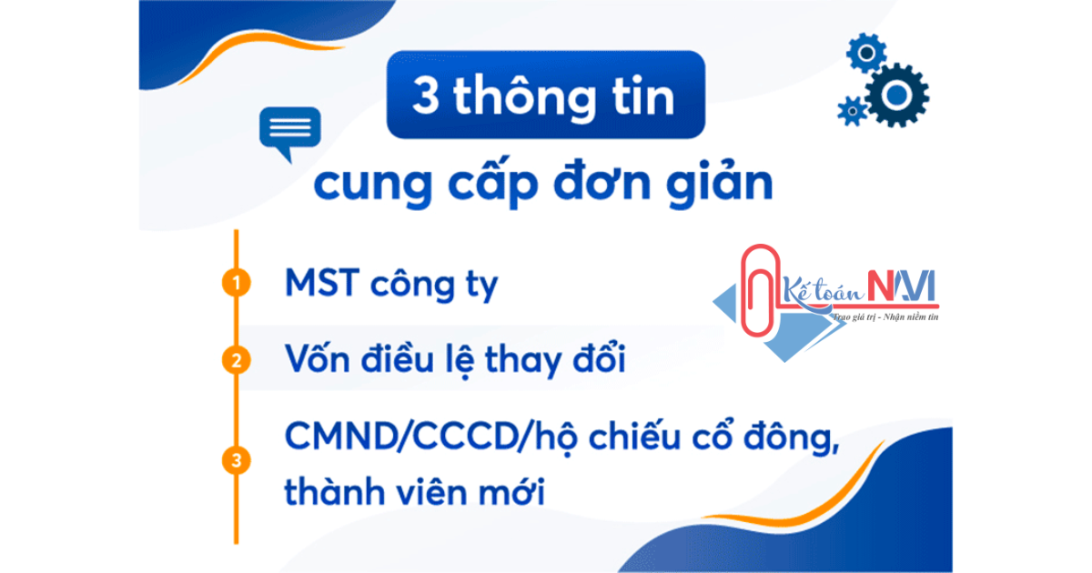 Thông tin cần cung cấp khi thay đổi vốn điều lệ