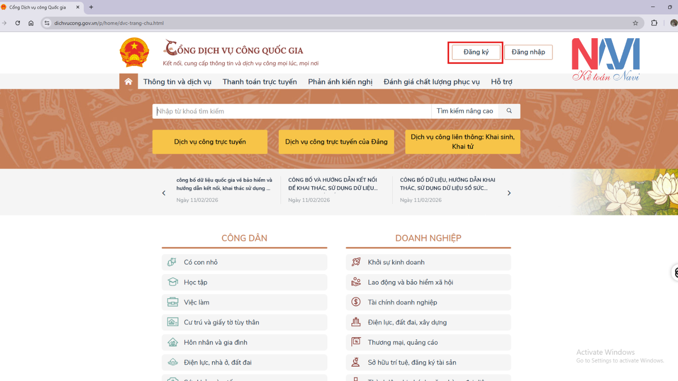 Hướng dẫn đăng ký tài khoản giao dịch Thuế Điện Tử Cá Nhân