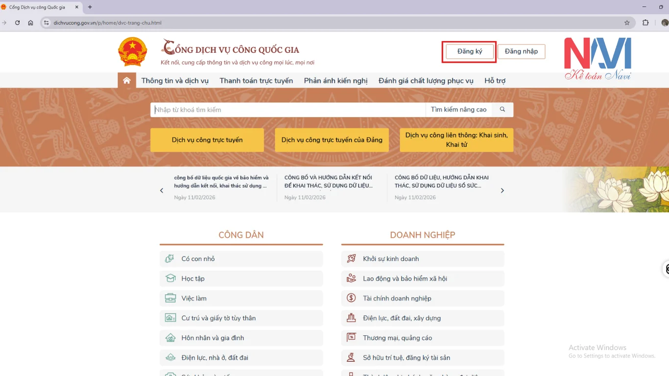 Hướng dẫn đăng ký tài khoản giao dịch Thuế Điện Tử Cá Nhân
