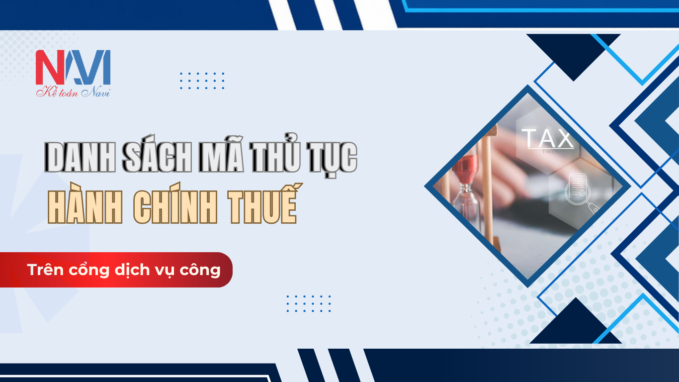 DANH SÁCH MÃ THỦ TỤC HÀNH CHÍNH THUẾ