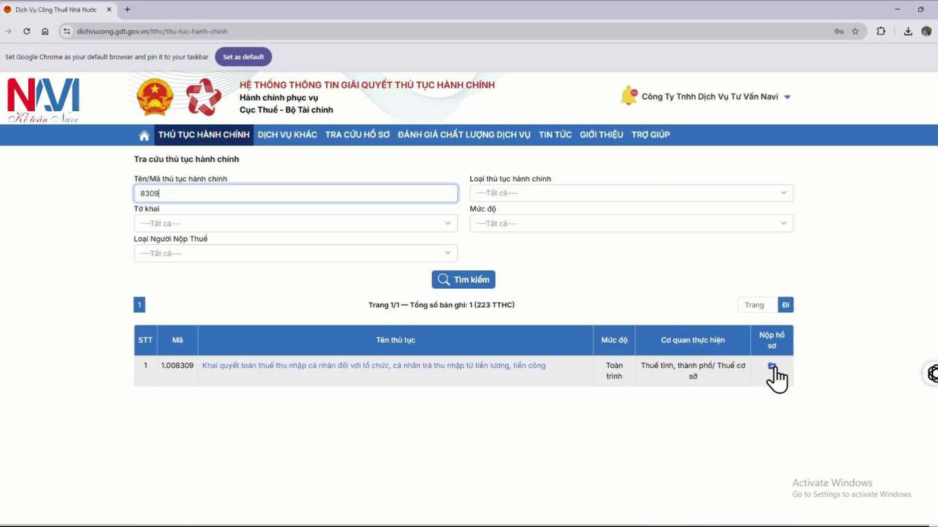 Nộp tờ khai quyết toán thuế TNCN