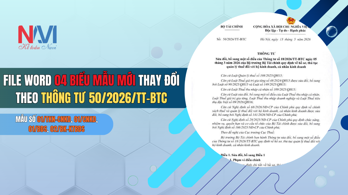 4 biểu mẫu mới theo Thông tư 50