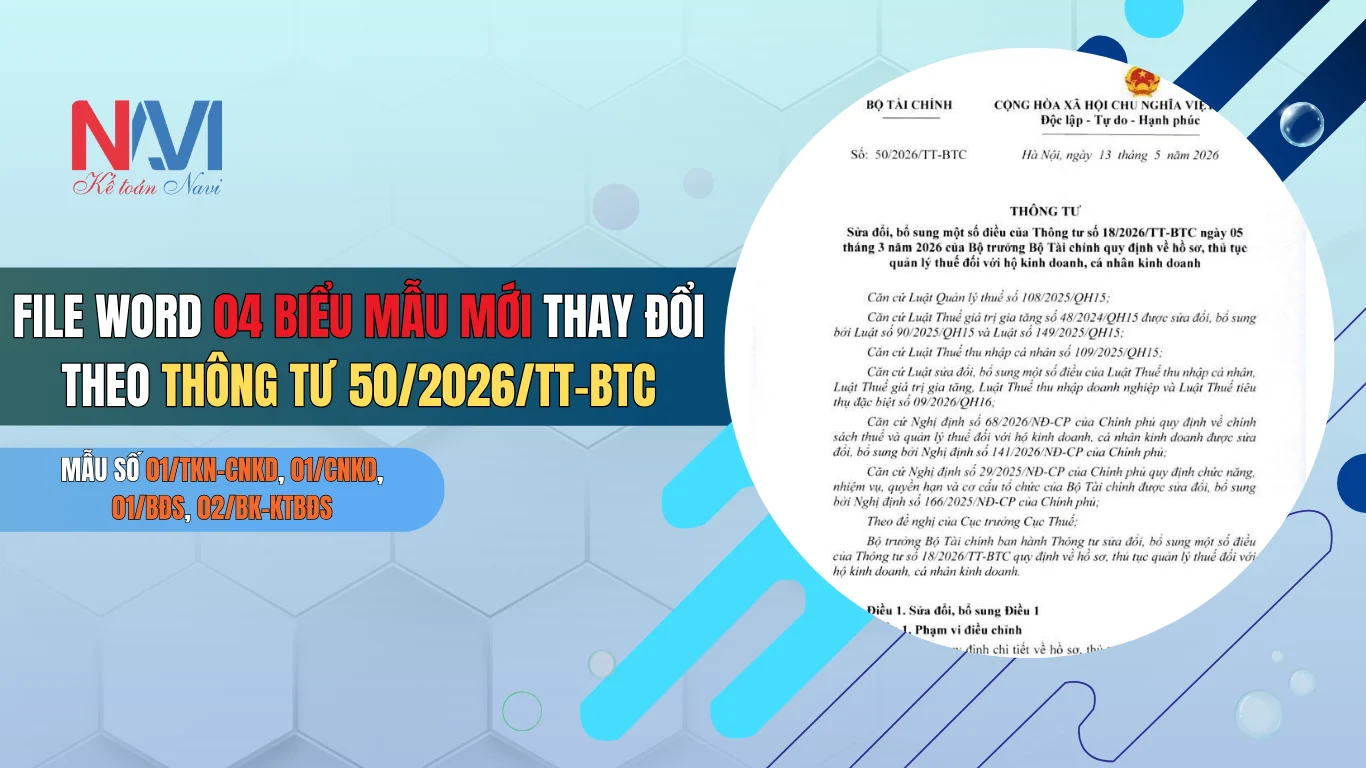 4 biểu mẫu mới theo Thông tư 50