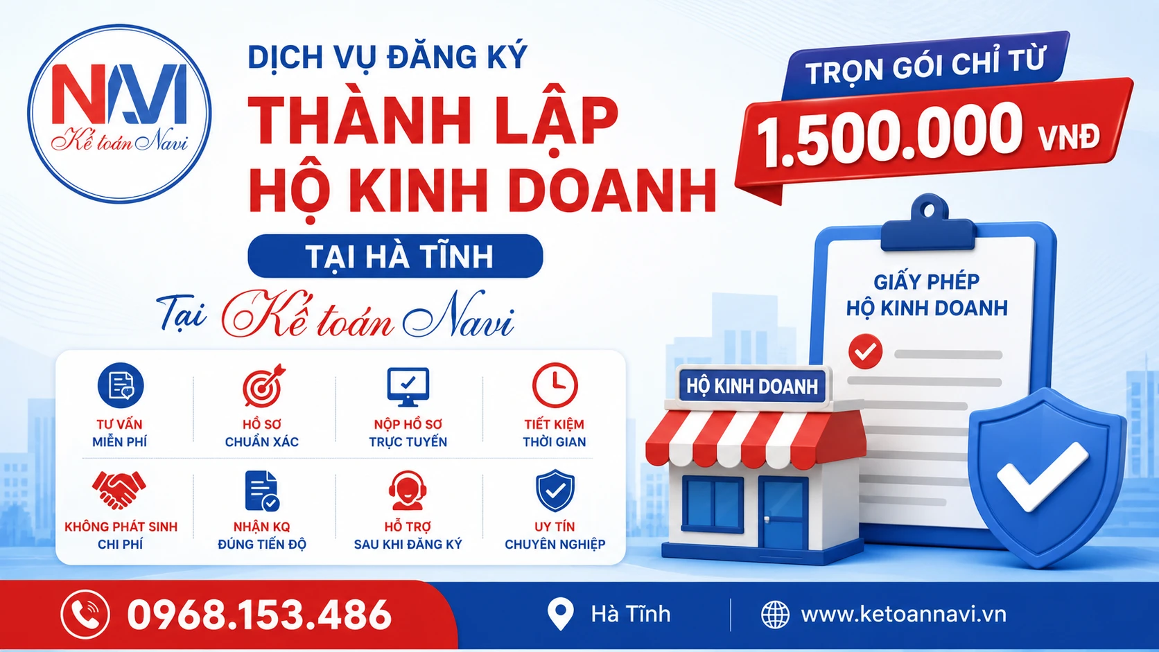 Chi phí đăng ký thành lập hộ kinh doanh tại Hà Tĩnh