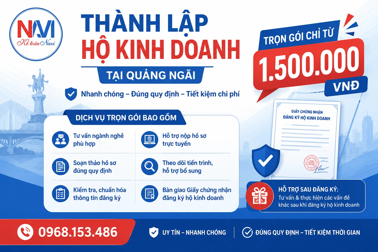 Chi phí thành lập hộ kinh doanh tại Quảng Ngãi