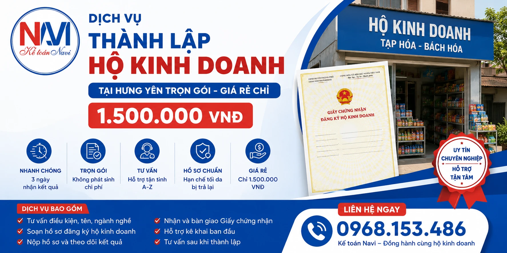 Chi phí thành lập hộ kinh doanh tại Hưng Yên