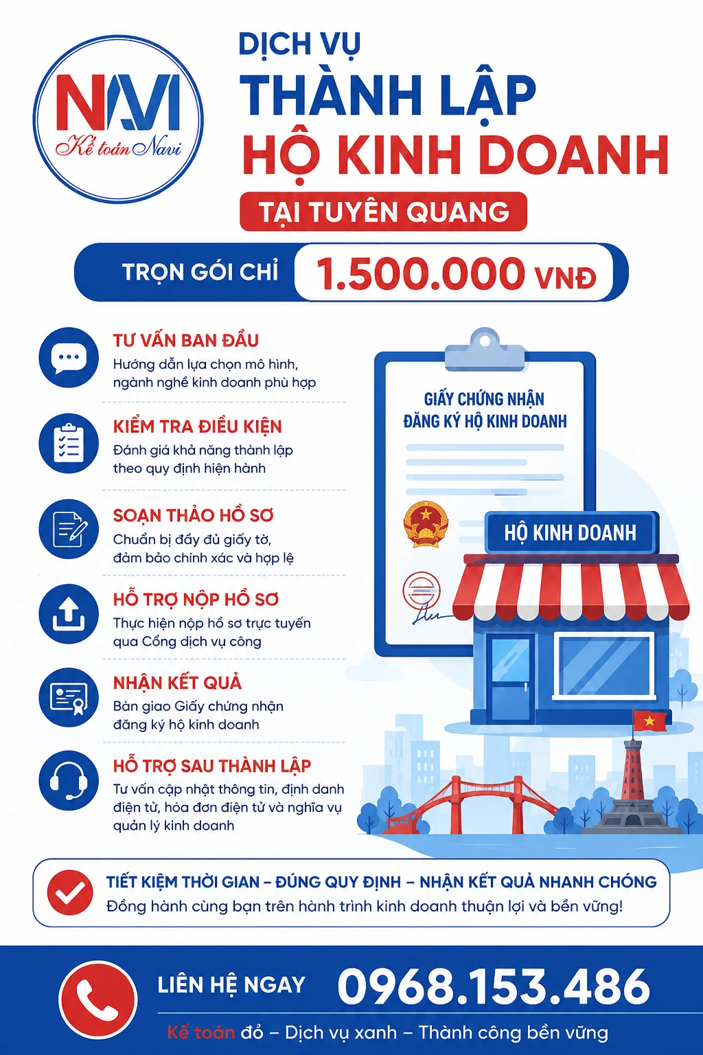 Chi phí đăng ký hộ kinh doanh tại Tuyên Quang