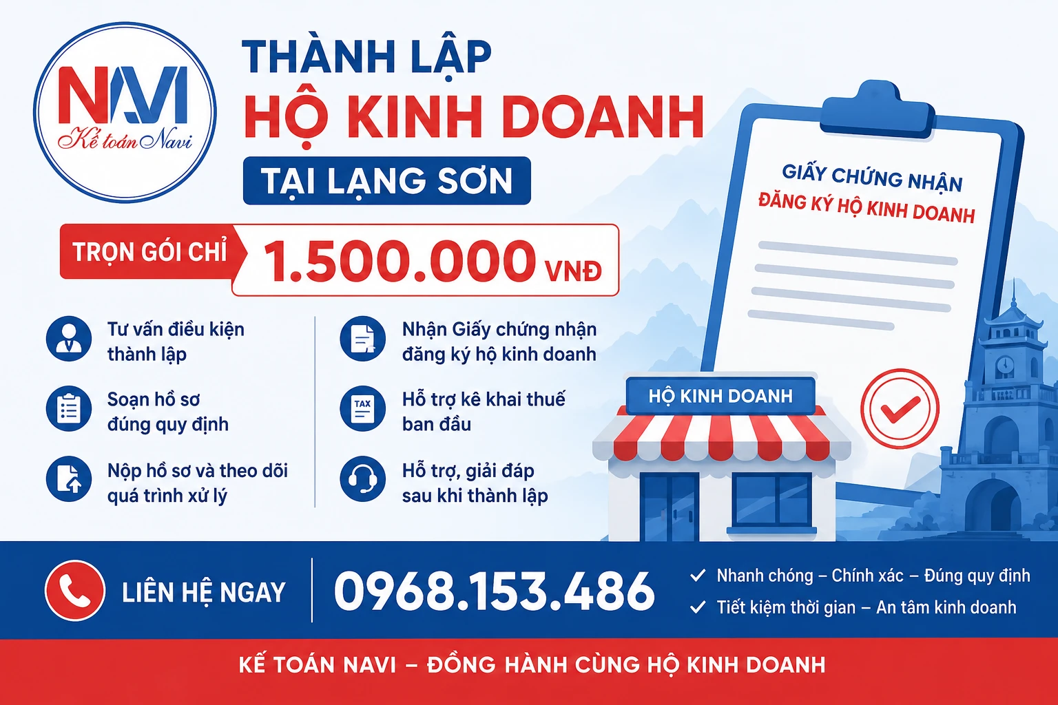 Chi phí đăng ký hộ kinh doanh tại Lạng Sơn