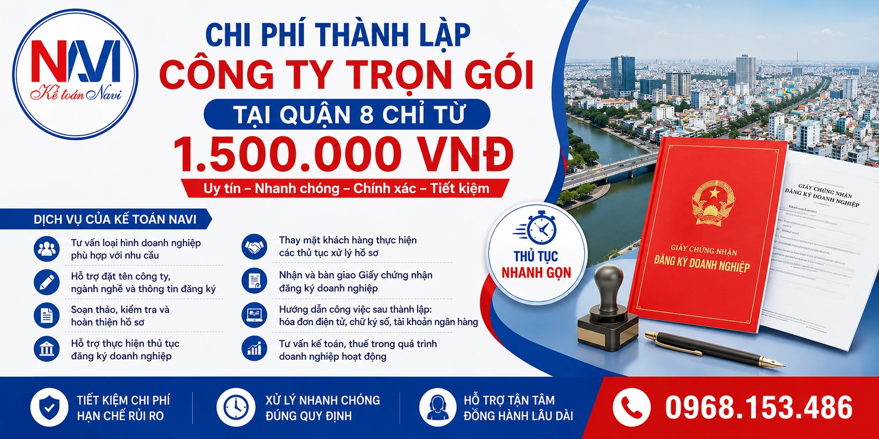 Chi phí thành lập công ty tại Quận 8