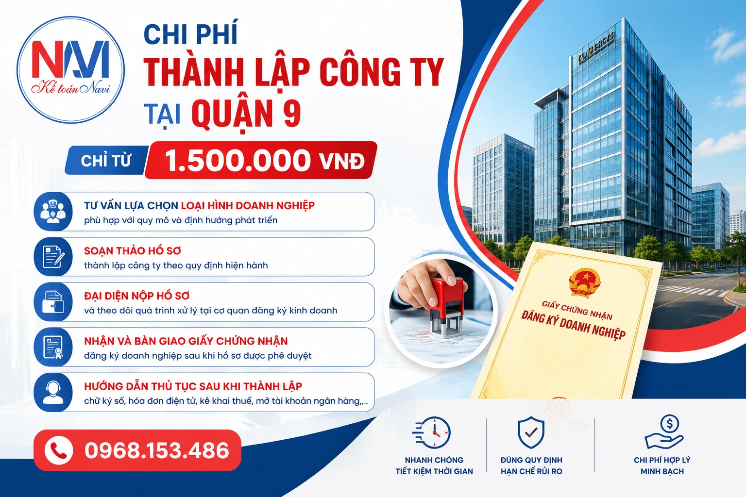 Chi phí thành lập công ty tại Quận 9