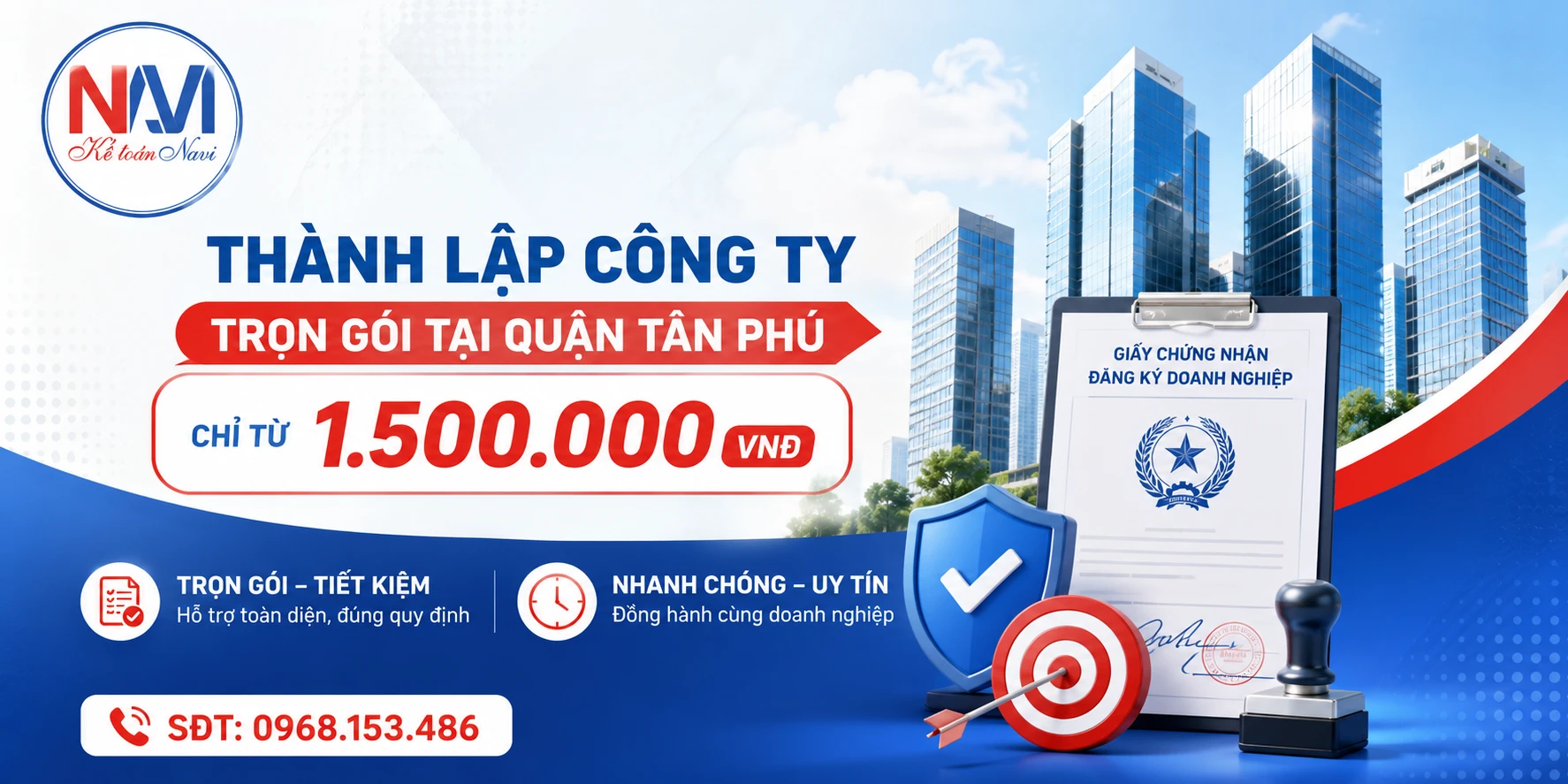 Chi phí thành lập công ty tại Quận Tân Phú