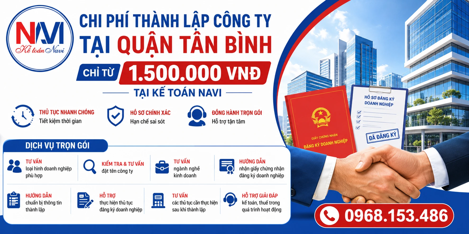Chi phí thành lập công ty tại Quận Tân Bình