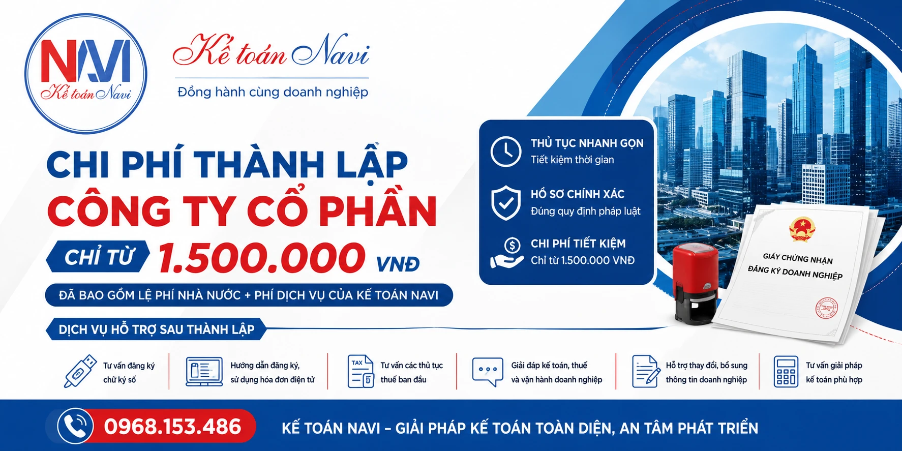 Chi phí thành lập công ty cổ phần
