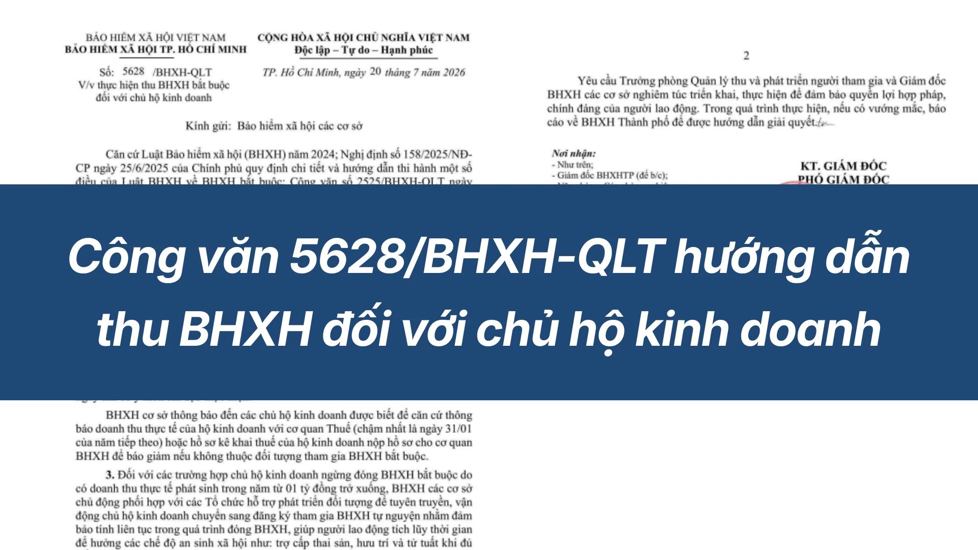 Công văn 5628/BHXH-QLT hướng dẫn thu BHXH đối với chủ hộ kinh doanh