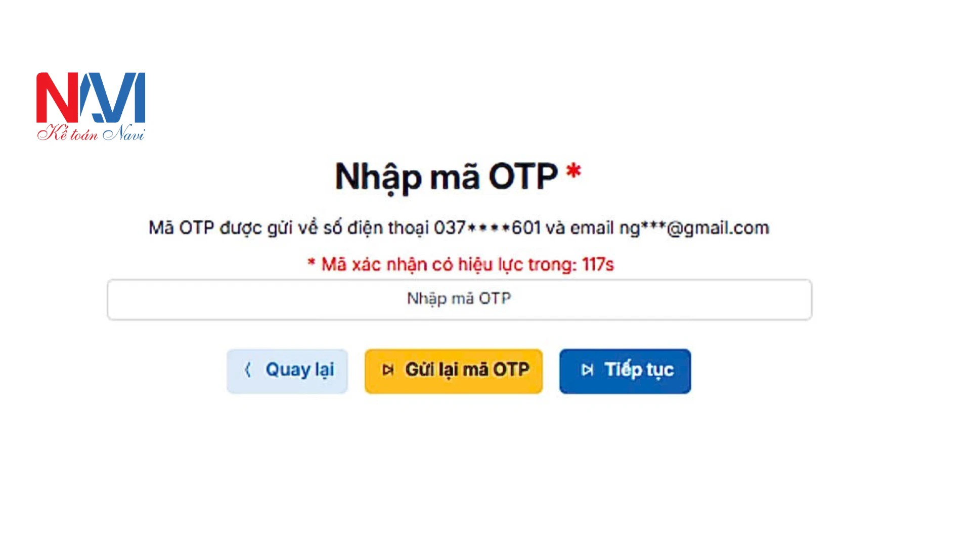 Xác thực OTP và hoàn tất hồ sơ