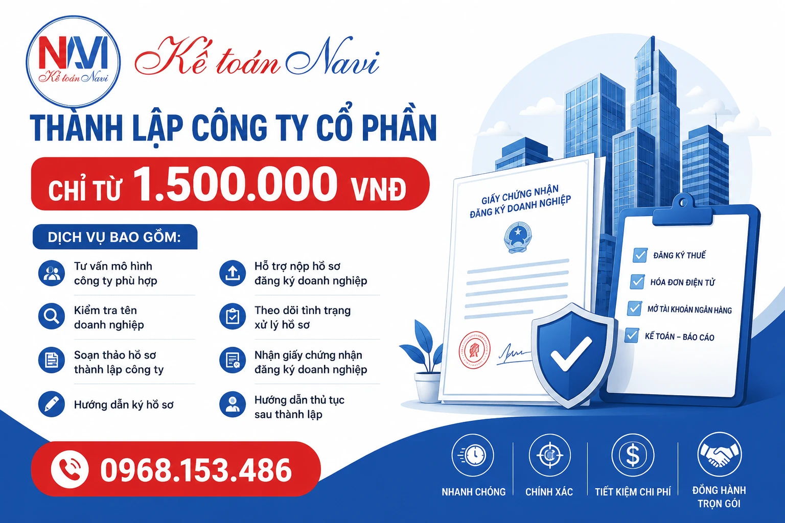 Phí thành lập công ty cổ phần