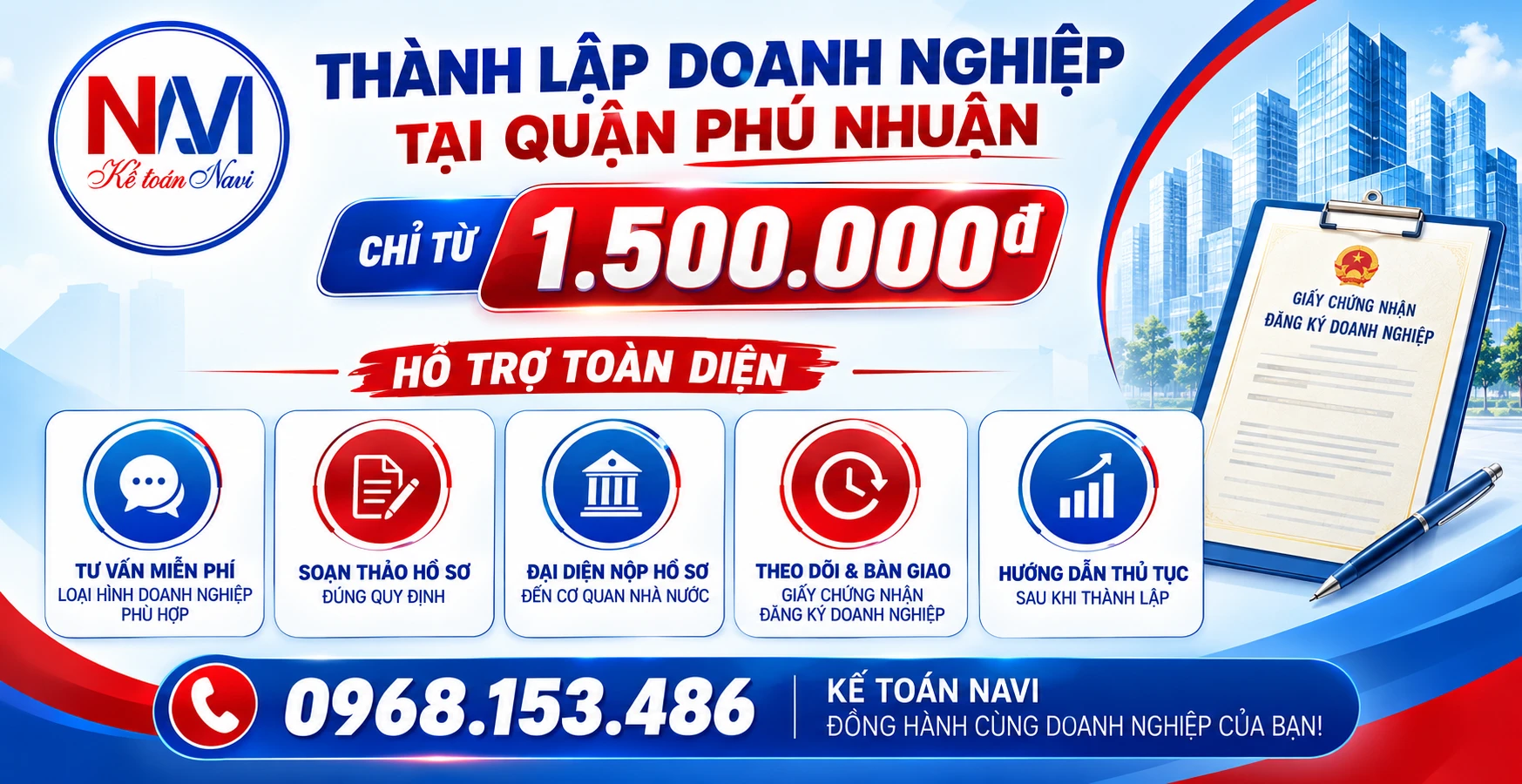 Chi phí thành lập doanh nghiệp tại Quận Phú Nhuận chỉ từ 1.500.000 VNĐ