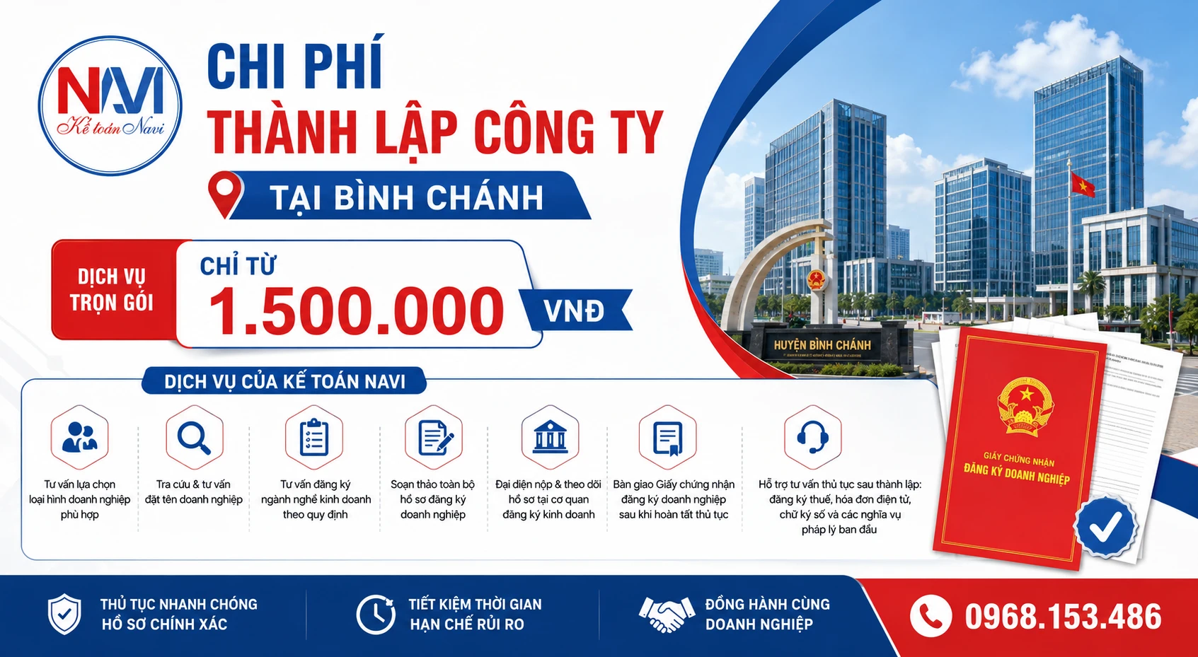 Chi phí thành lập công ty trọn gói tại Bình Chánh