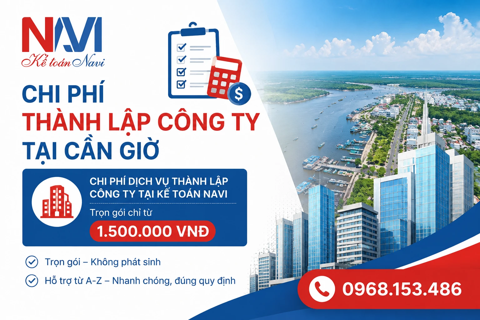 Chi phí dịch vụ thành lập công ty tại Huyện Cần Giờ