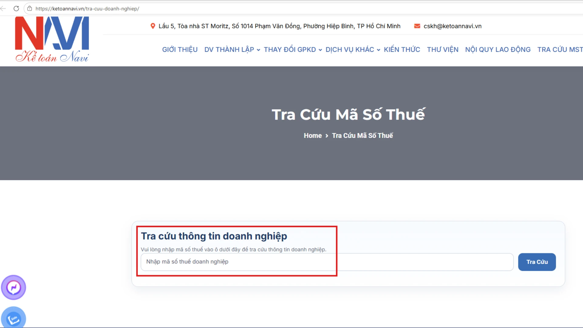 Tra cứu mã số thuế doanh nghiệp