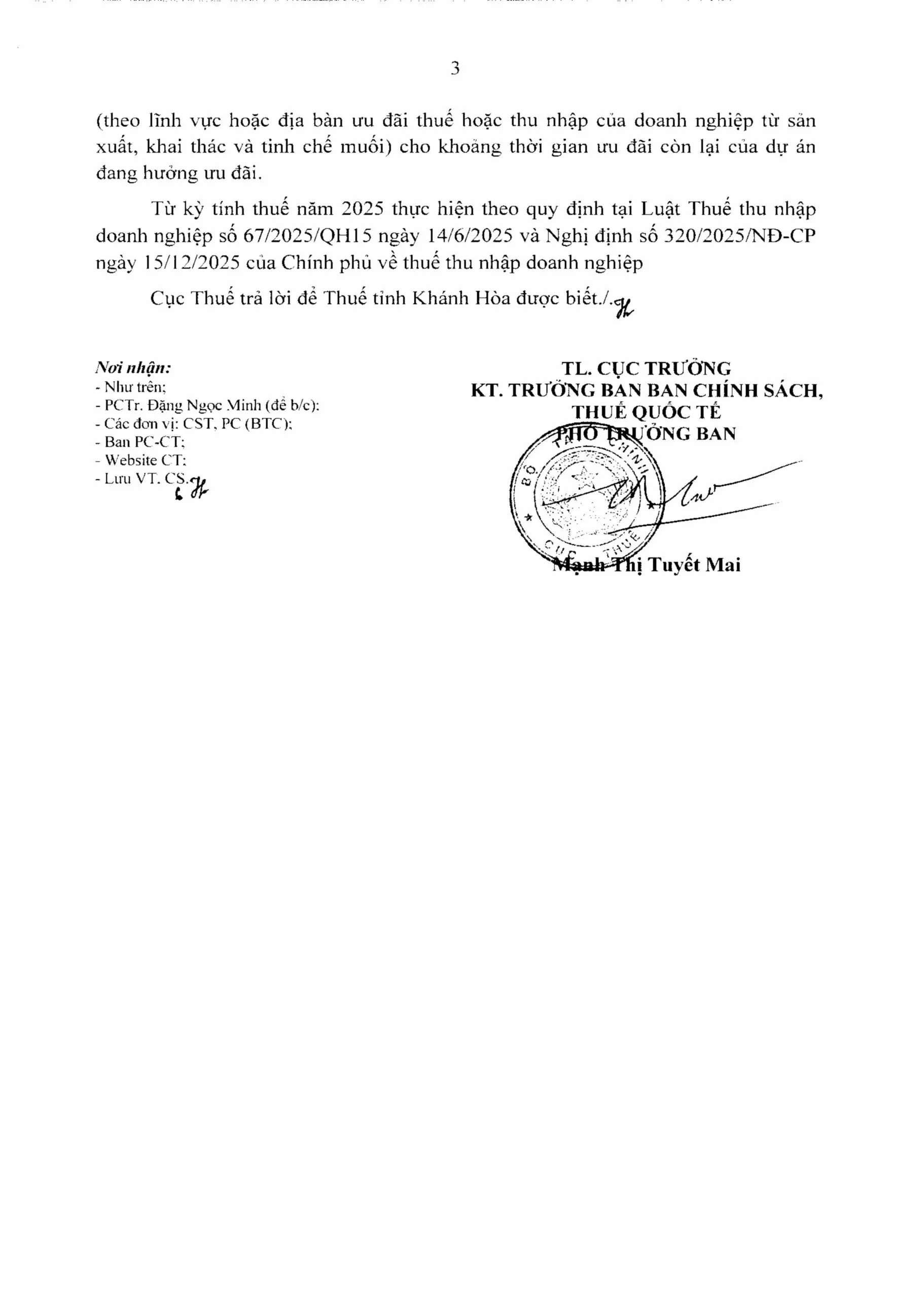 Công văn số 177/CT-CS ngày 13/01/2026 của Cục Thuế về chính sách thuế.